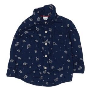 Carter’s Long Sleeve Paisley Button Down 12M Navy